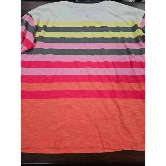 T by Talbots Stripe Tee 1X Dopamine Coastal Spring Teacher Capsule Plus Size - Picture 4 of 6
